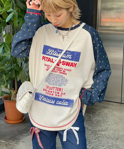 HELLO.SANFRANCISCO/ハローサンフランシスコ 印花華夫格插肩T恤