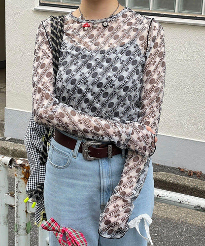 HELLO.SANFRANCISCO 櫻桃圖案 透膚印花 T恤