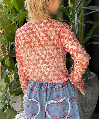 HELLO.SANFRANCISCO 櫻桃圖案 透膚印花 T恤