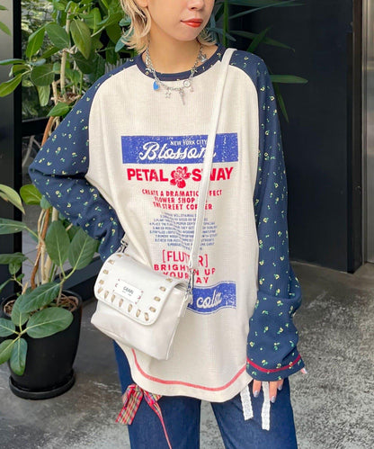 HELLO.SANFRANCISCO/ハローサンフランシスコ 印花華夫格插肩T恤