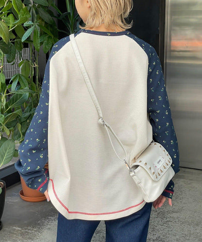 HELLO.SANFRANCISCO/ハローサンフランシスコ 印花華夫格插肩T恤