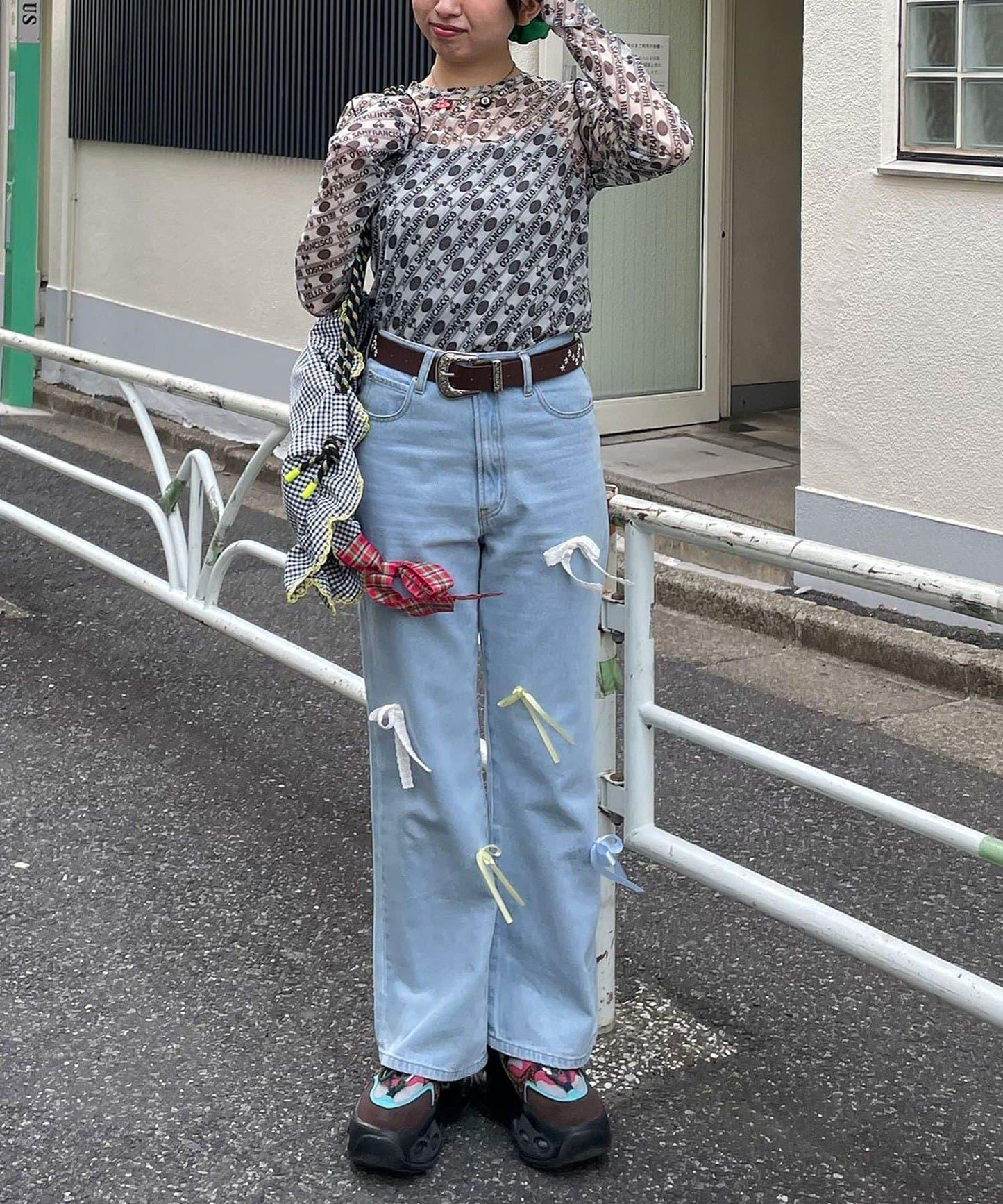 HELLO.SANFRANCISCO 櫻桃圖案 透膚印花 T恤