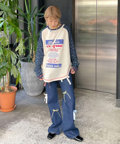 HELLO.SANFRANCISCO/ハローサンフランシスコ 印花華夫格插肩T恤