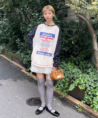 HELLO.SANFRANCISCO/ハローサンフランシスコ 印花華夫格插肩T恤