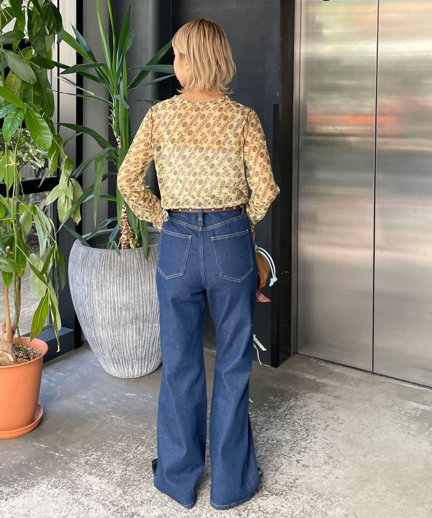 HELLO.SANFRANCISCO 櫻桃圖案 透膚印花 T恤