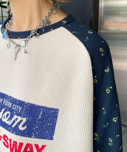 HELLO.SANFRANCISCO/ハローサンフランシスコ 印花華夫格插肩T恤