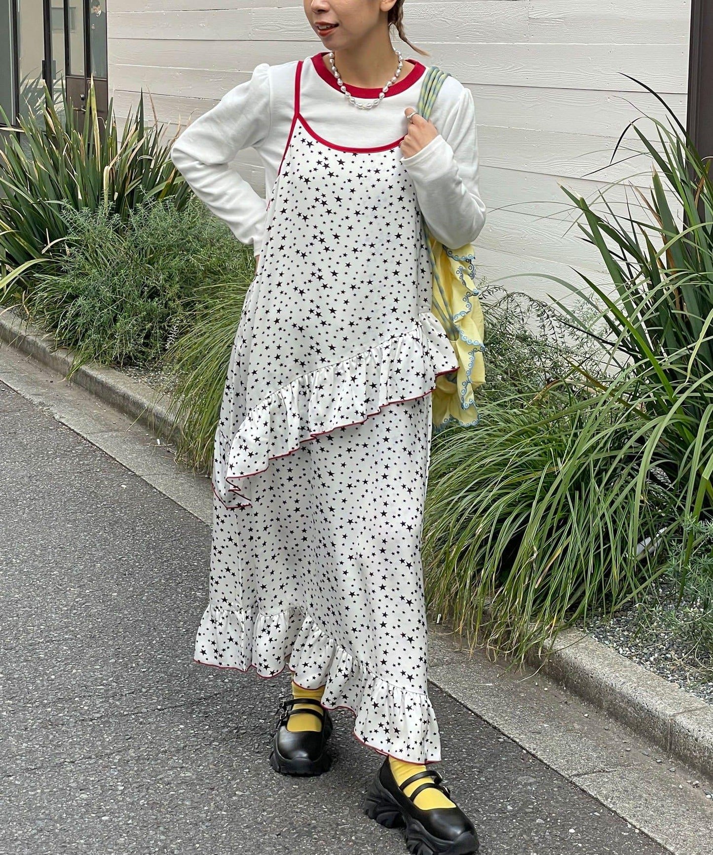 HELLO.SANFRANCISCO 星星圖案吊帶連衣裙附TEE