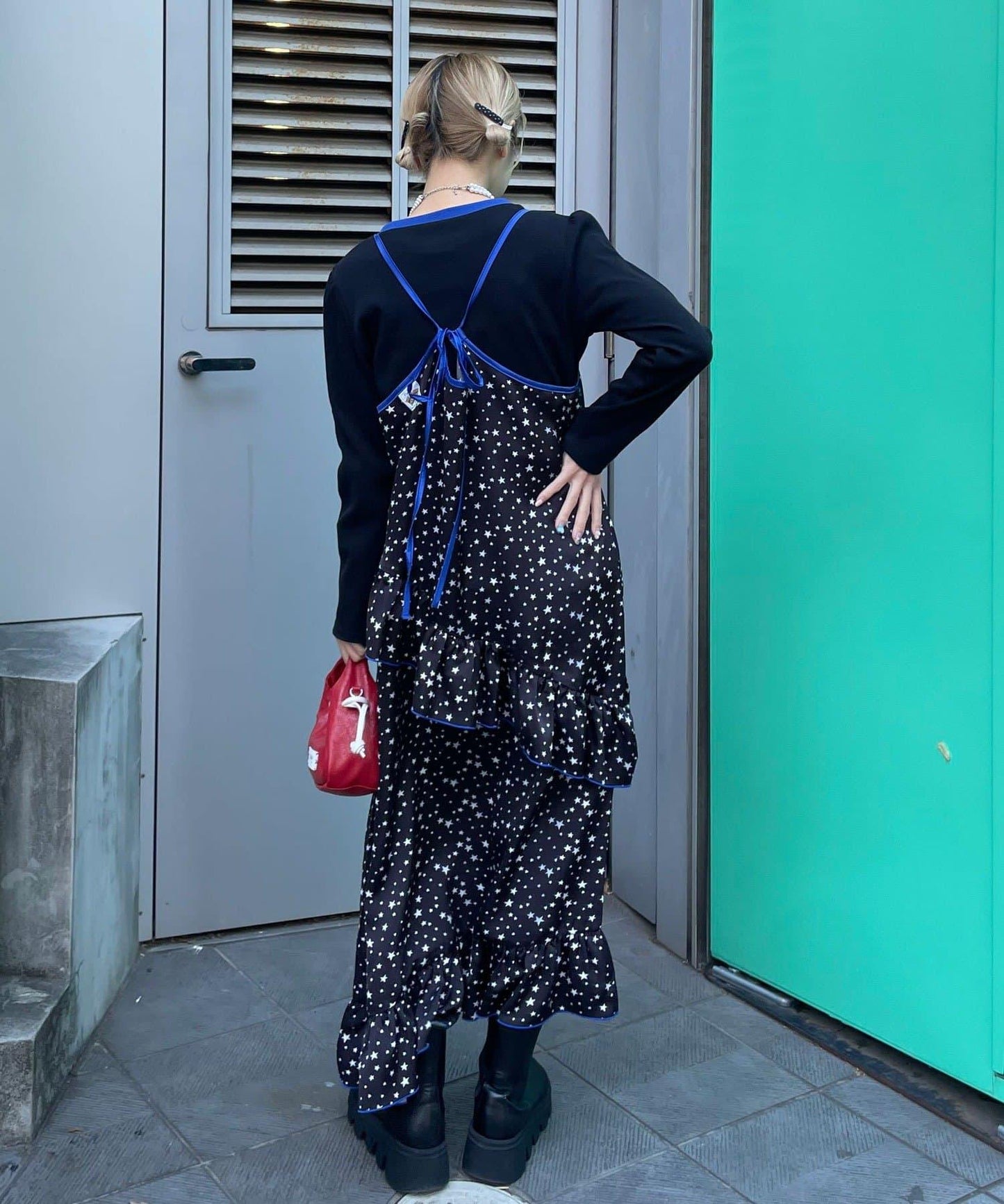 HELLO.SANFRANCISCO 星星圖案吊帶連衣裙附TEE