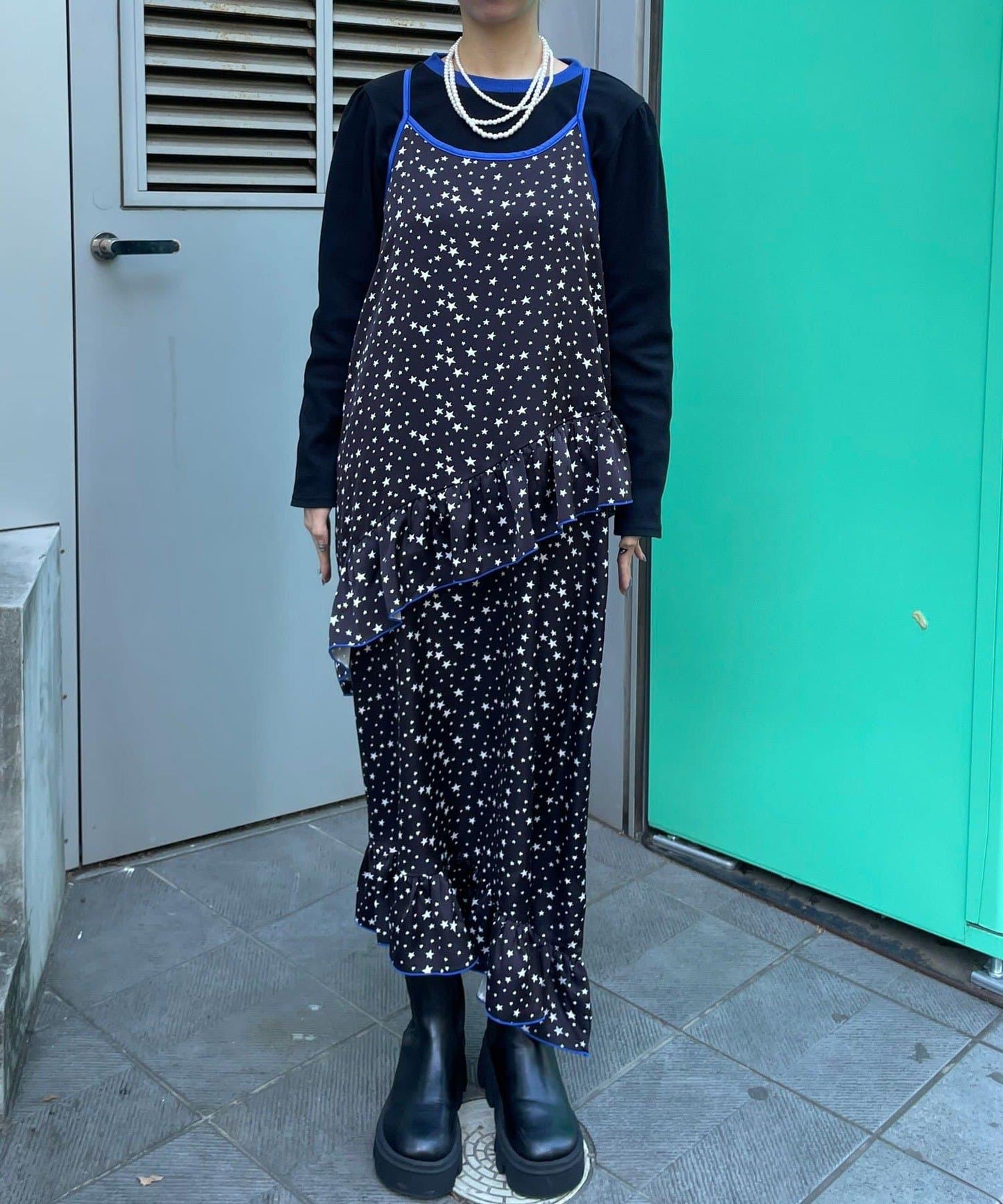 HELLO.SANFRANCISCO 星星圖案吊帶連衣裙附TEE