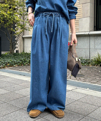 Influencer OKOCHI企劃 打褶牛仔休閒褲