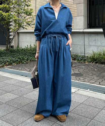 網紅OKOCHI企劃 開領牛仔襯衫