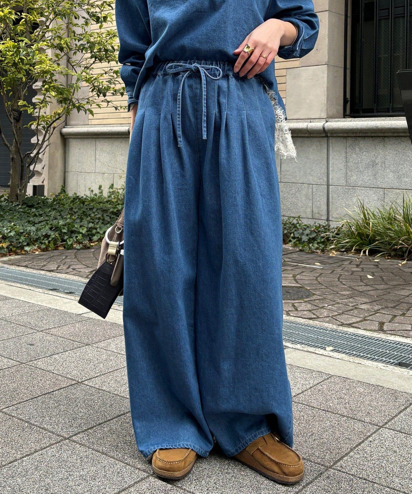 Influencer OKOCHI企劃 打褶牛仔休閒褲