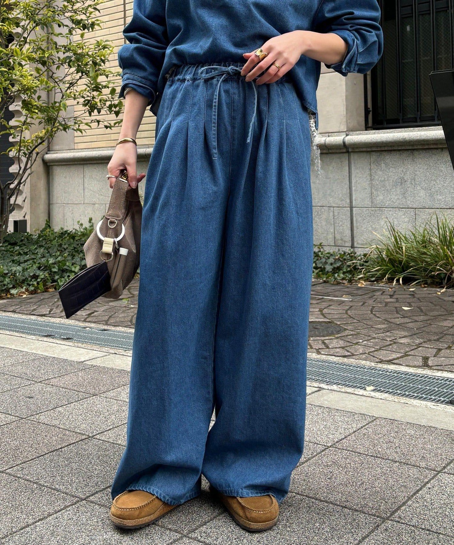 Influencer OKOCHI企劃 打褶牛仔休閒褲