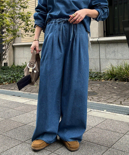 Influencer OKOCHI企劃 打褶牛仔休閒褲