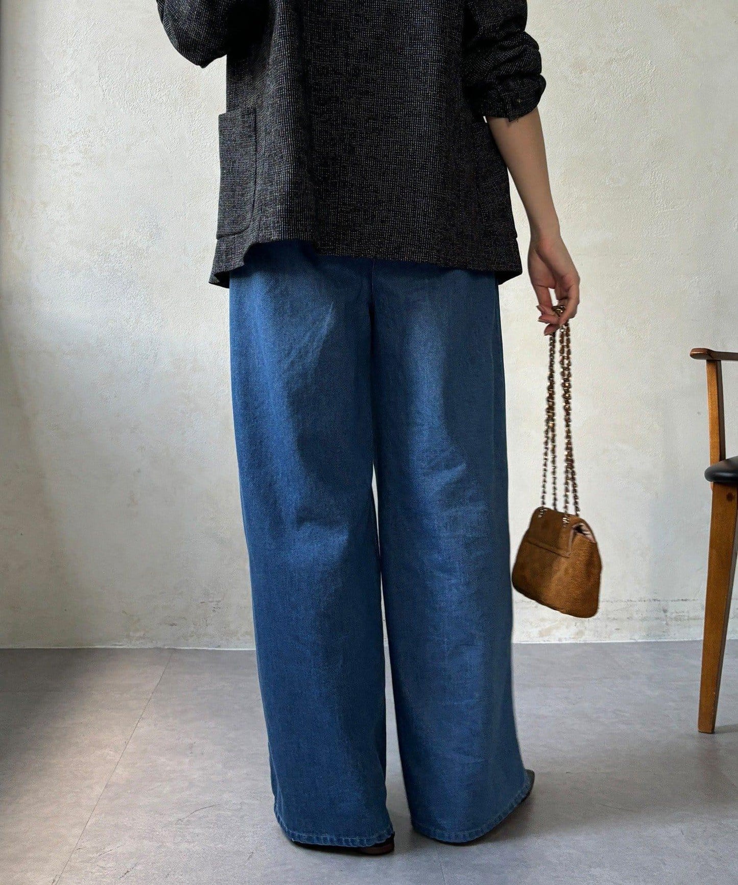 Influencer OKOCHI企劃 打褶牛仔休閒褲