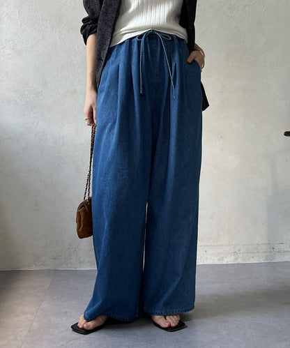 Influencer OKOCHI企劃 打褶牛仔休閒褲