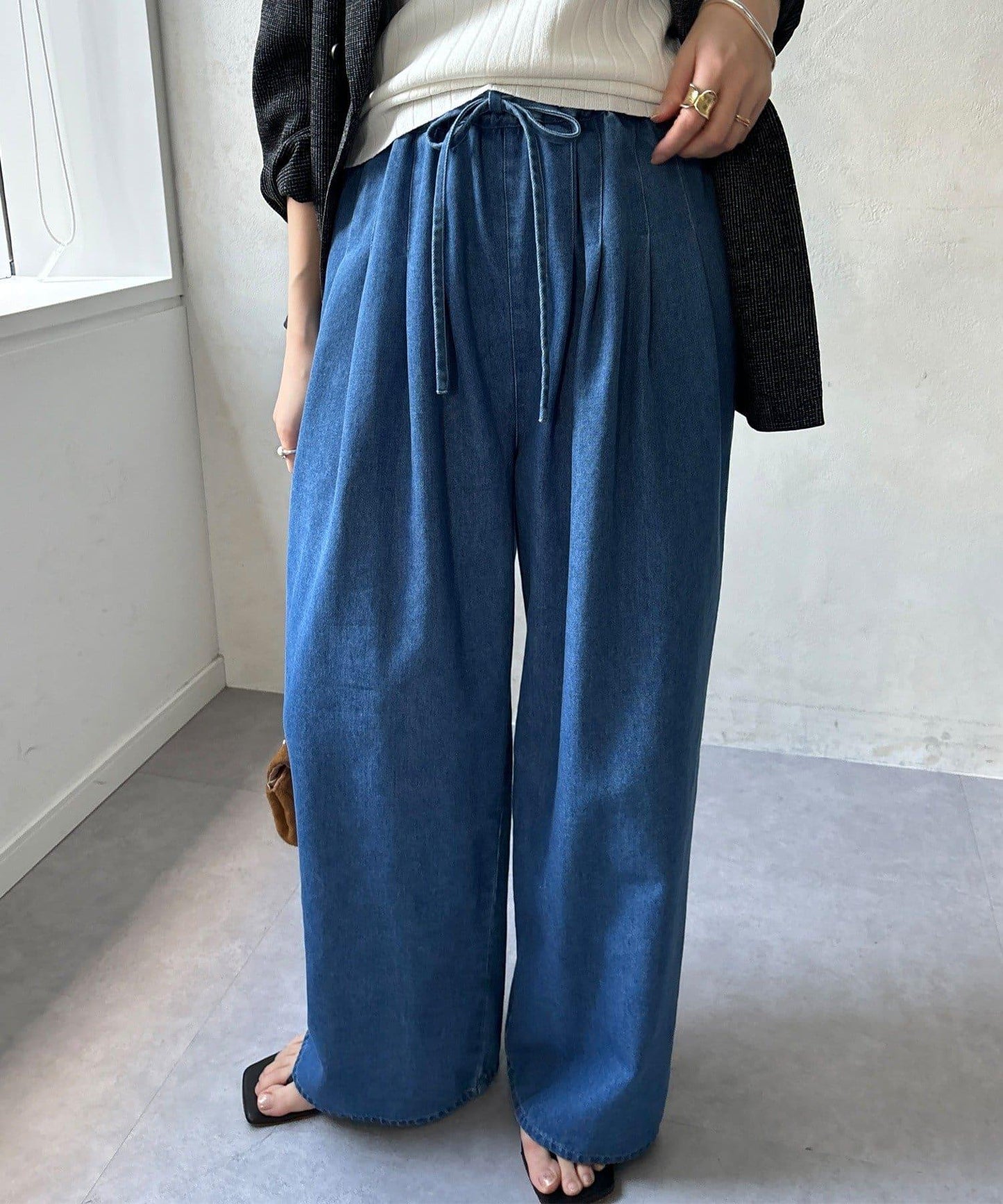 Influencer OKOCHI企劃 打褶牛仔休閒褲