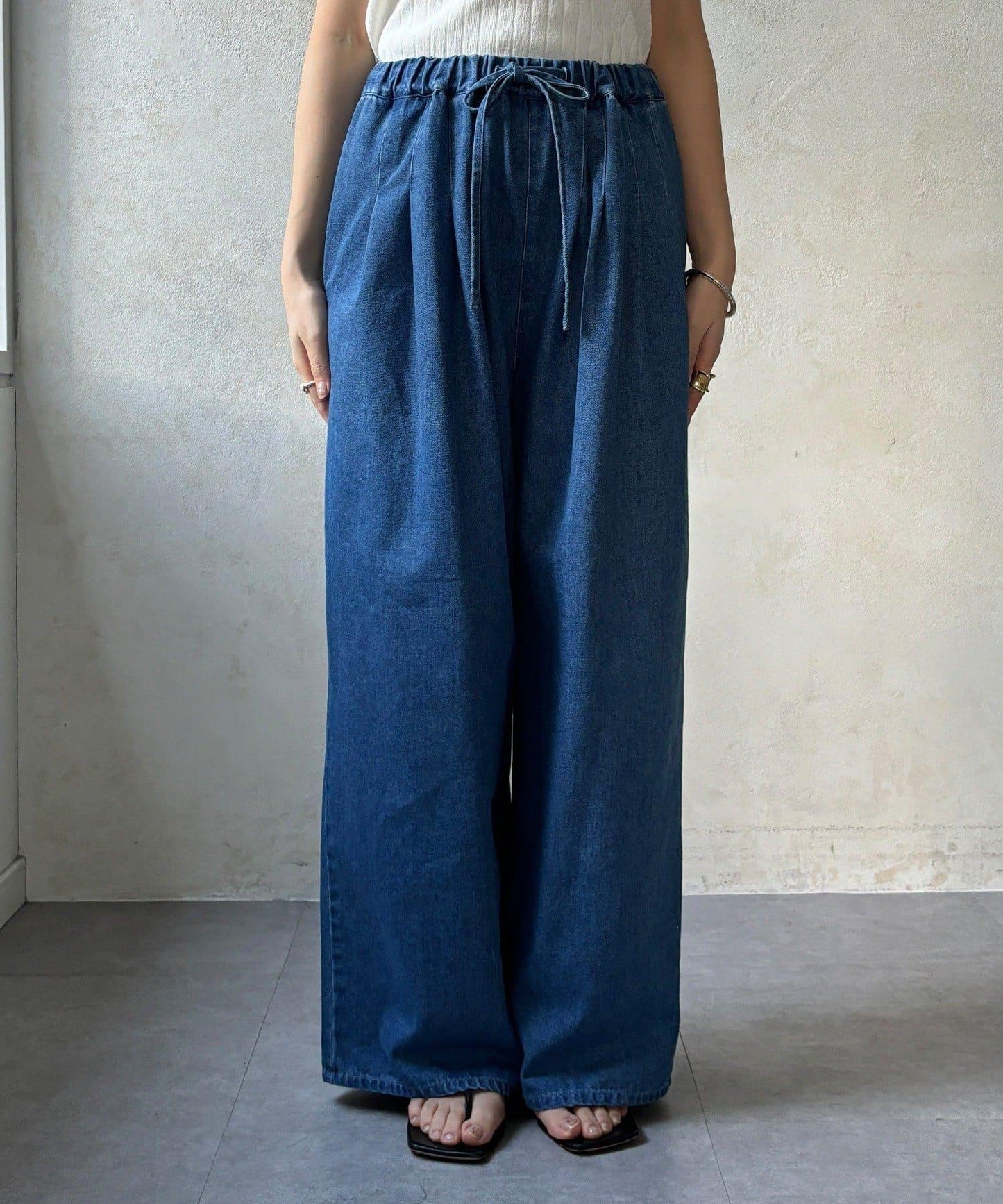 Influencer OKOCHI企劃 打褶牛仔休閒褲