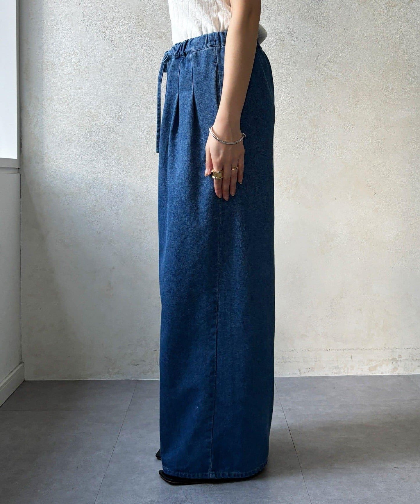 Influencer OKOCHI企劃 打褶牛仔休閒褲