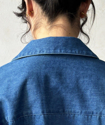 網紅OKOCHI企劃 開領牛仔襯衫