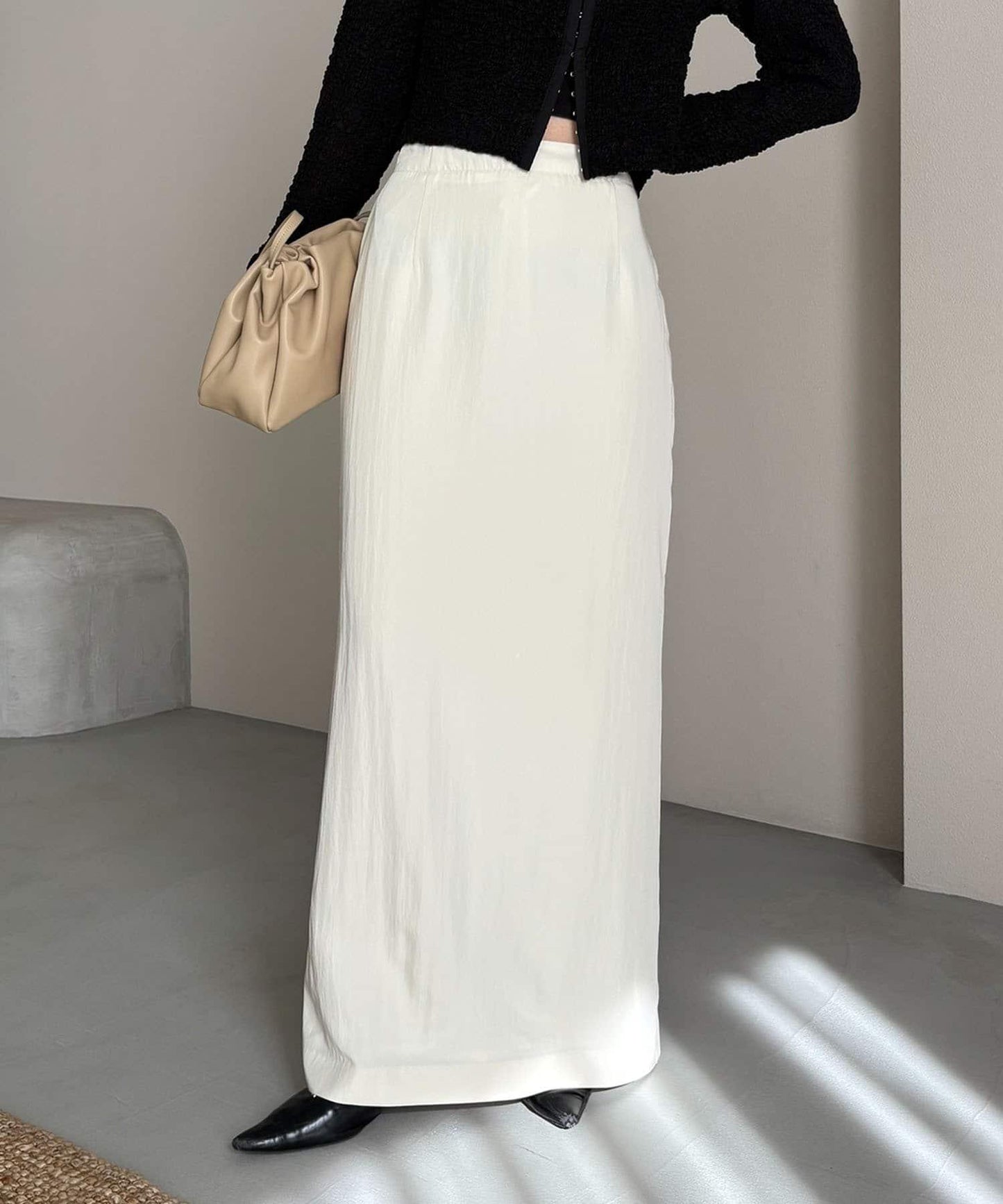 mana企畫 抽繩設計 長款半身裙