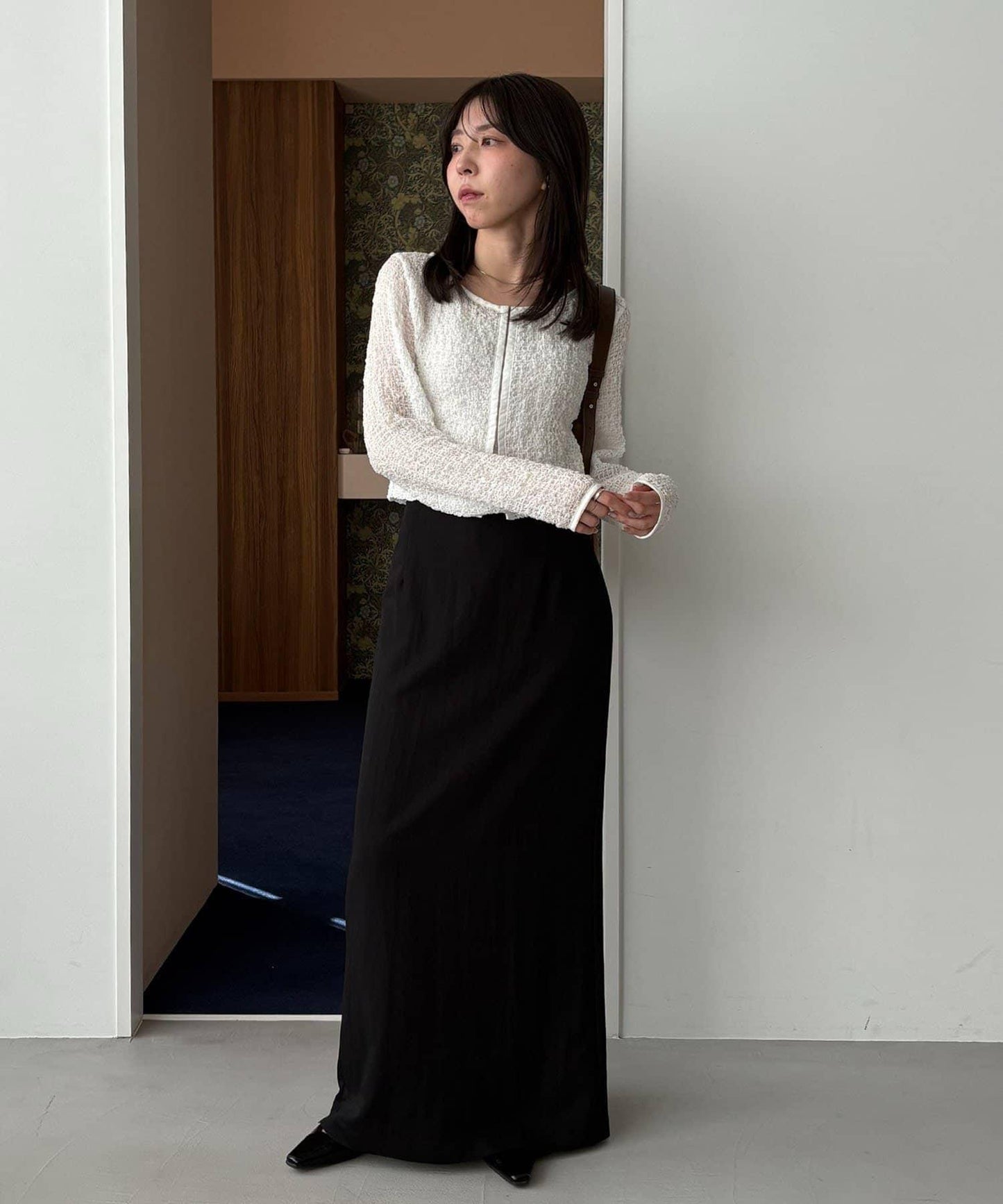 mana企畫 抽繩設計 長款半身裙