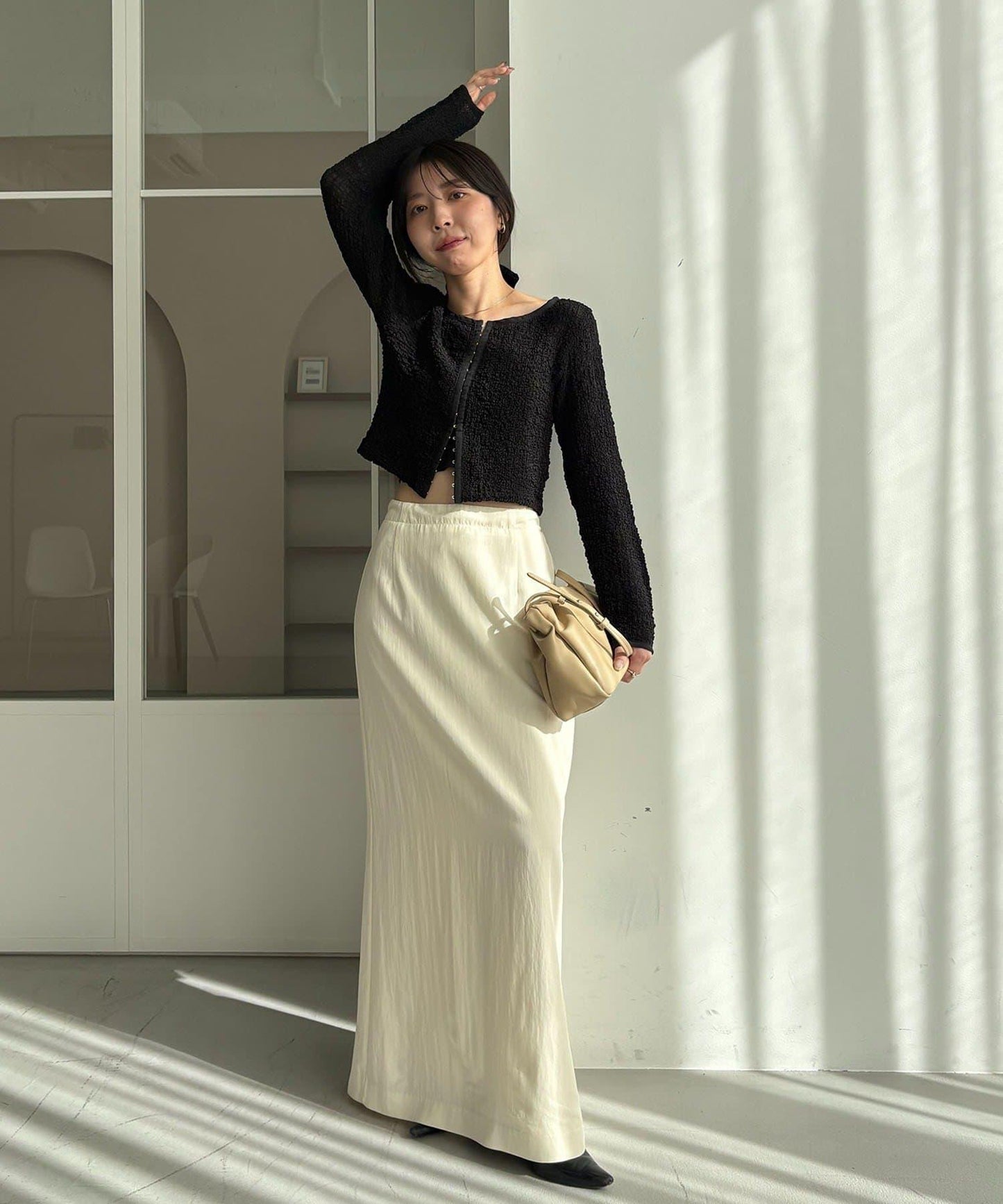 抽褶按扣設計 女式襯衫