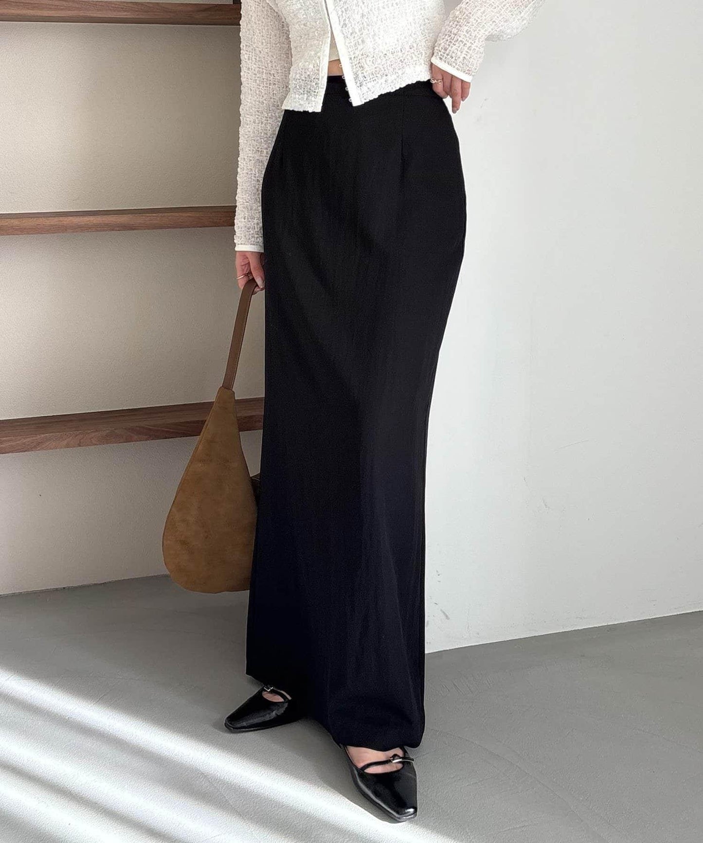 mana企畫 抽繩設計 長款半身裙