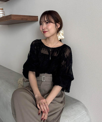 yuu企畫 提花透視襯衫