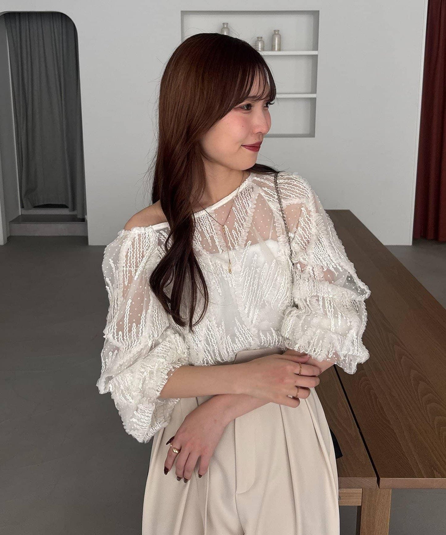 yuu企畫 提花透視襯衫