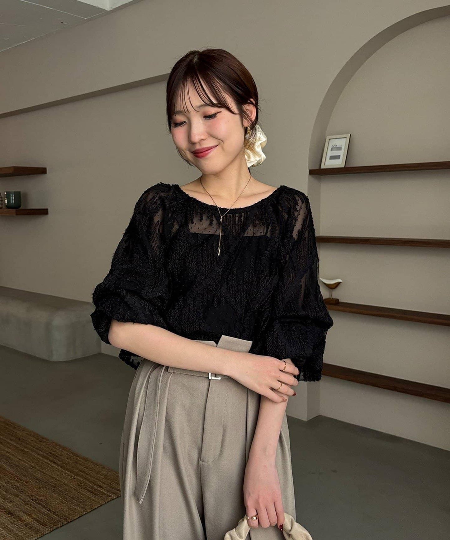 yuu企畫 提花透視襯衫