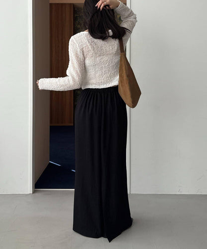 mana企畫 抽繩設計 長款半身裙