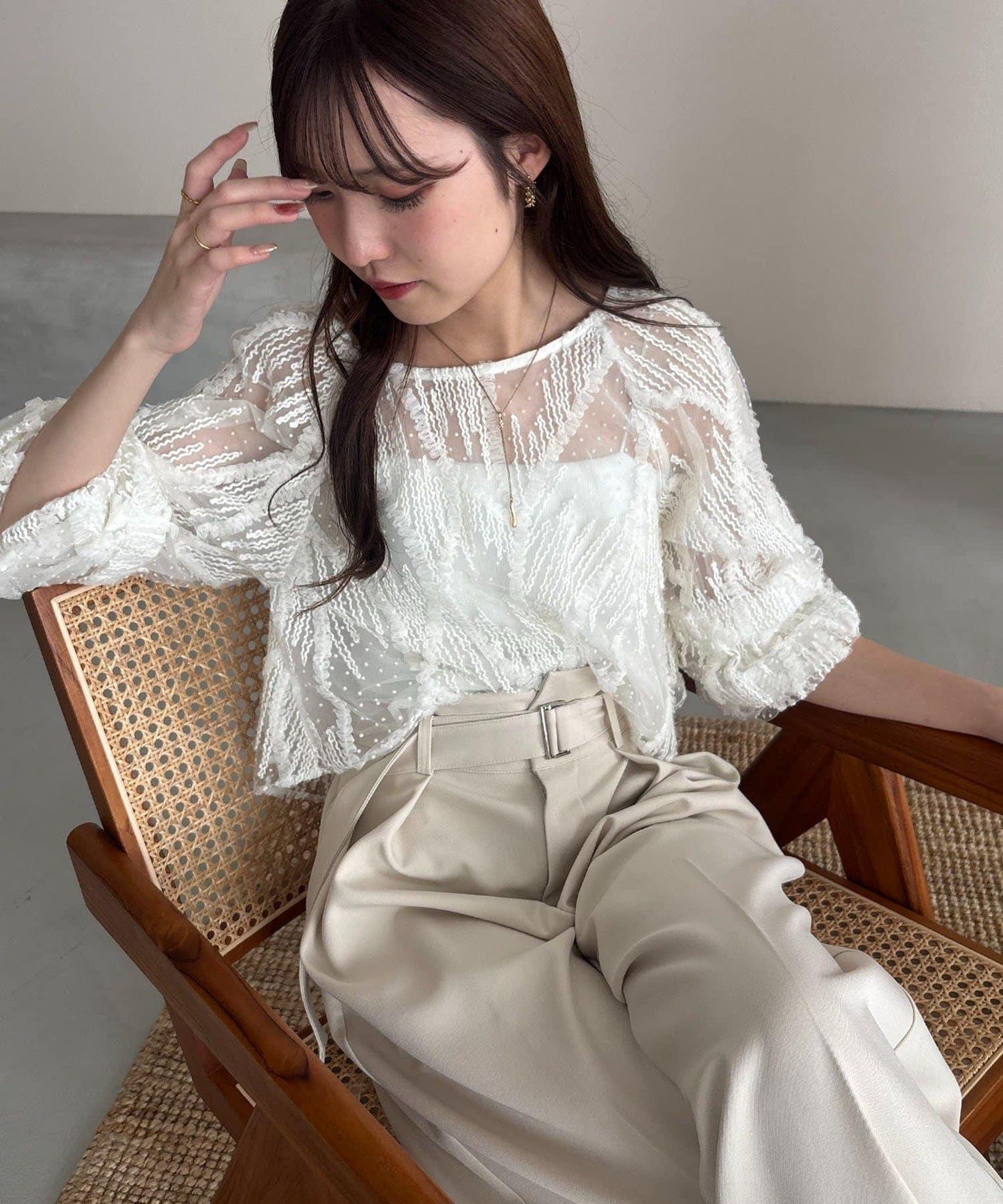 yuu企畫 提花透視襯衫