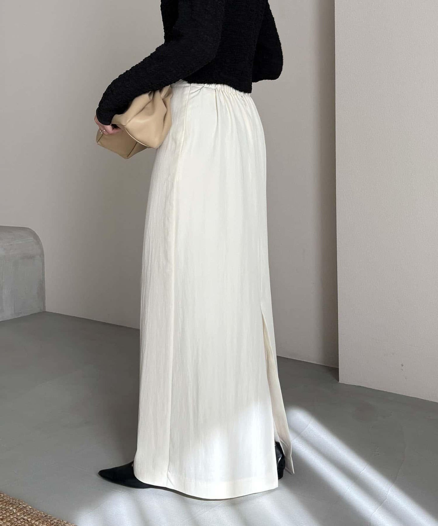 mana企畫 抽繩設計 長款半身裙