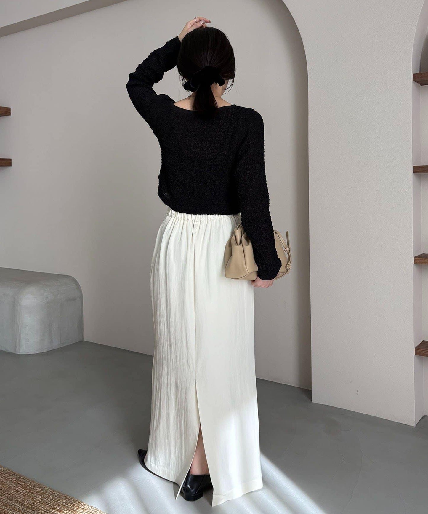 抽褶按扣設計 女式襯衫