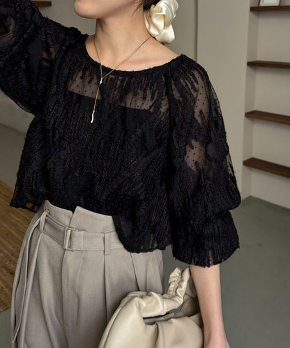 yuu企畫 提花透視襯衫