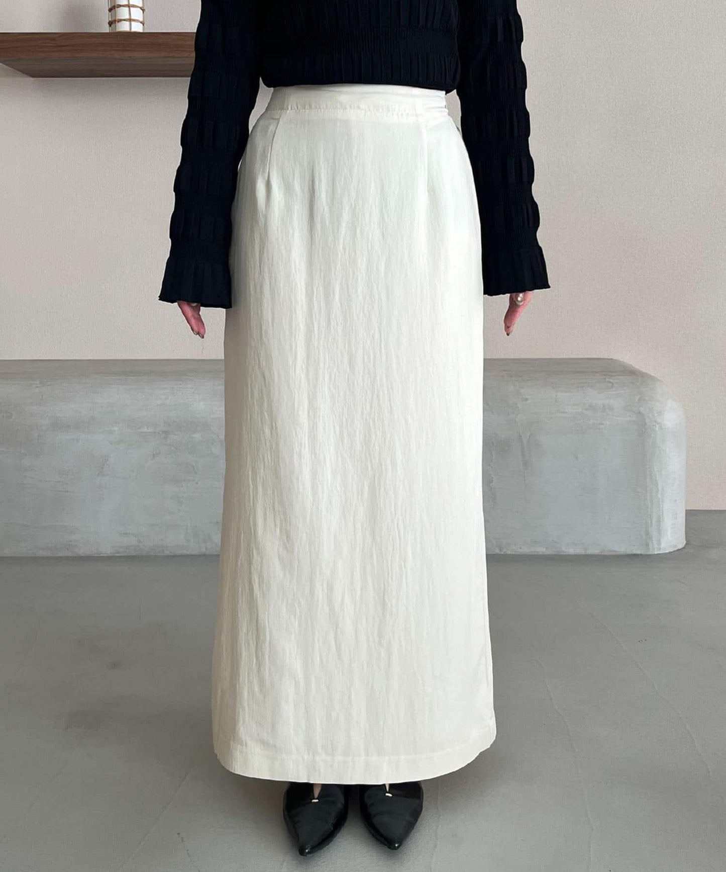 mana企畫 抽繩設計 長款半身裙