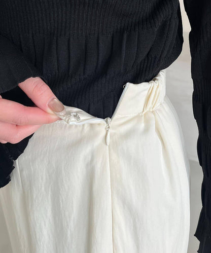 mana企畫 抽繩設計 長款半身裙