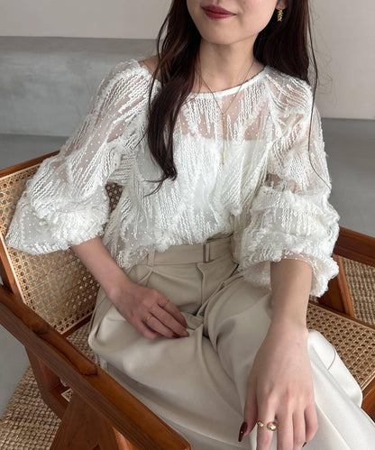 yuu企畫 提花透視襯衫