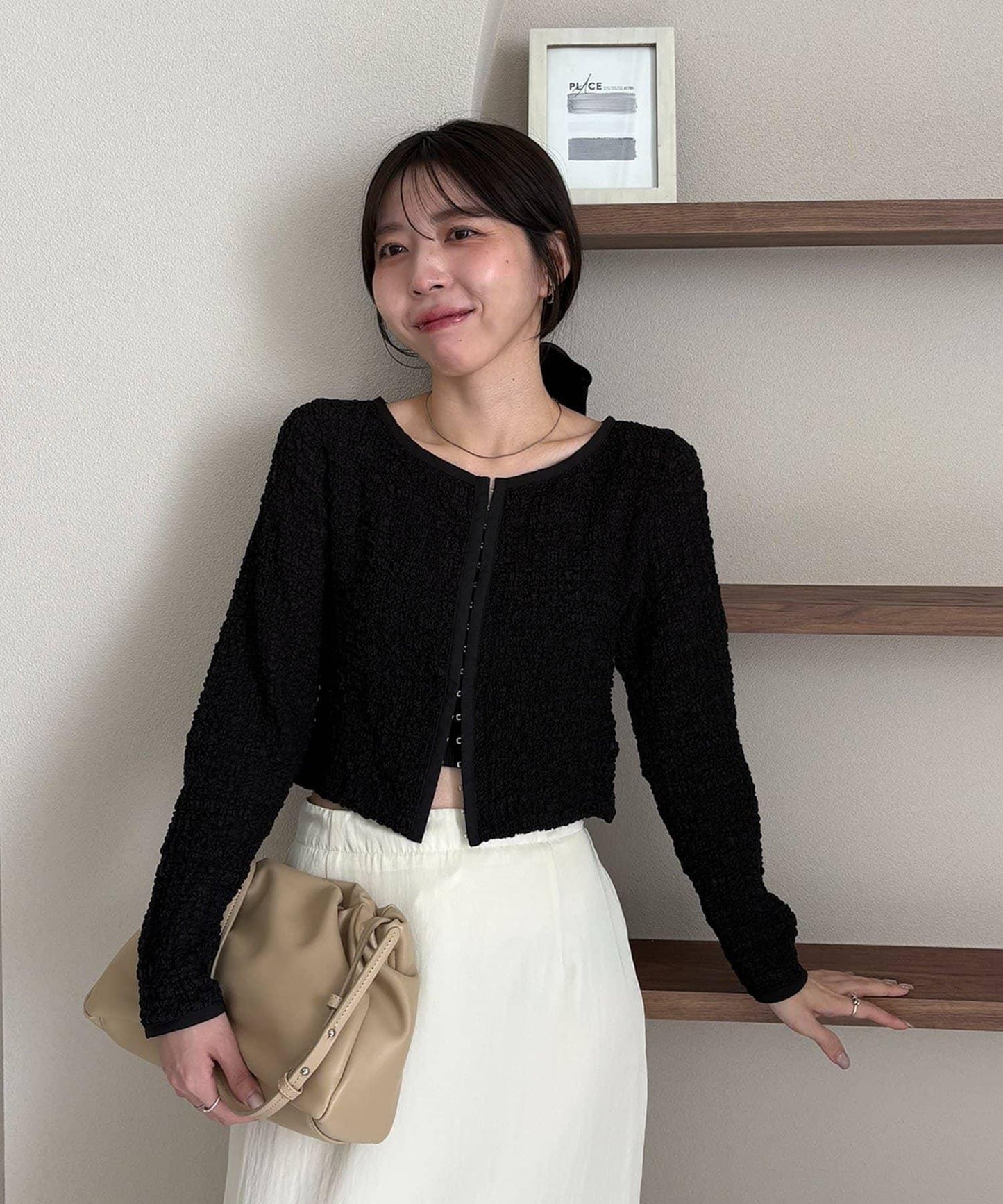 抽褶按扣設計 女式襯衫