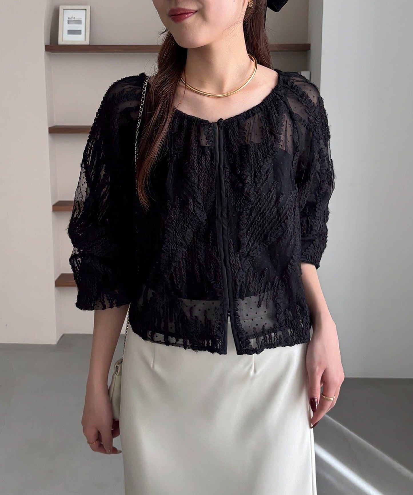 yuu企畫 提花透視襯衫