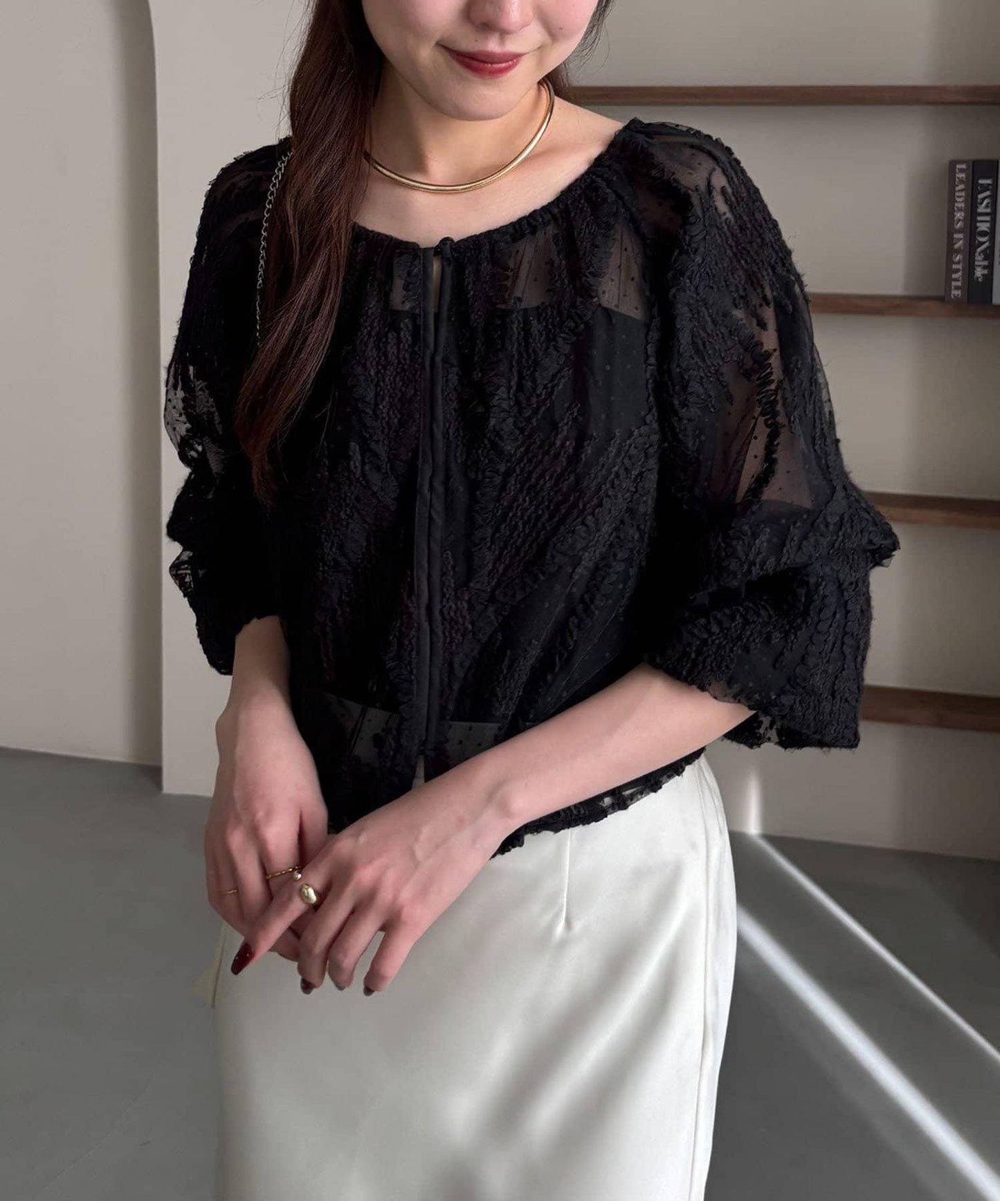 yuu企畫 提花透視襯衫