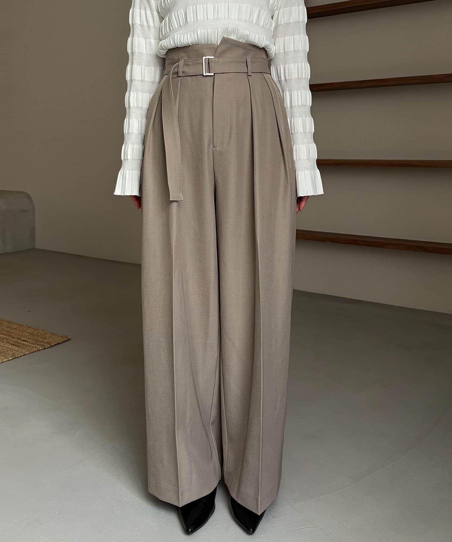 yuu企畫 不對稱腰部設計 褲子