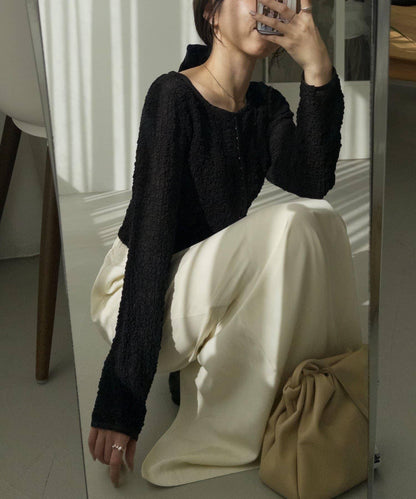 抽褶按扣設計 女式襯衫