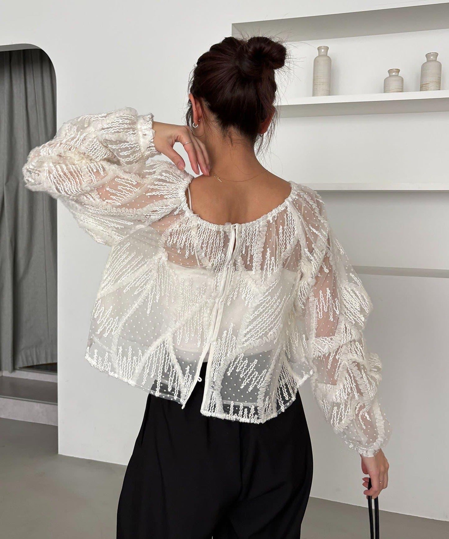 yuu企畫 提花透視襯衫