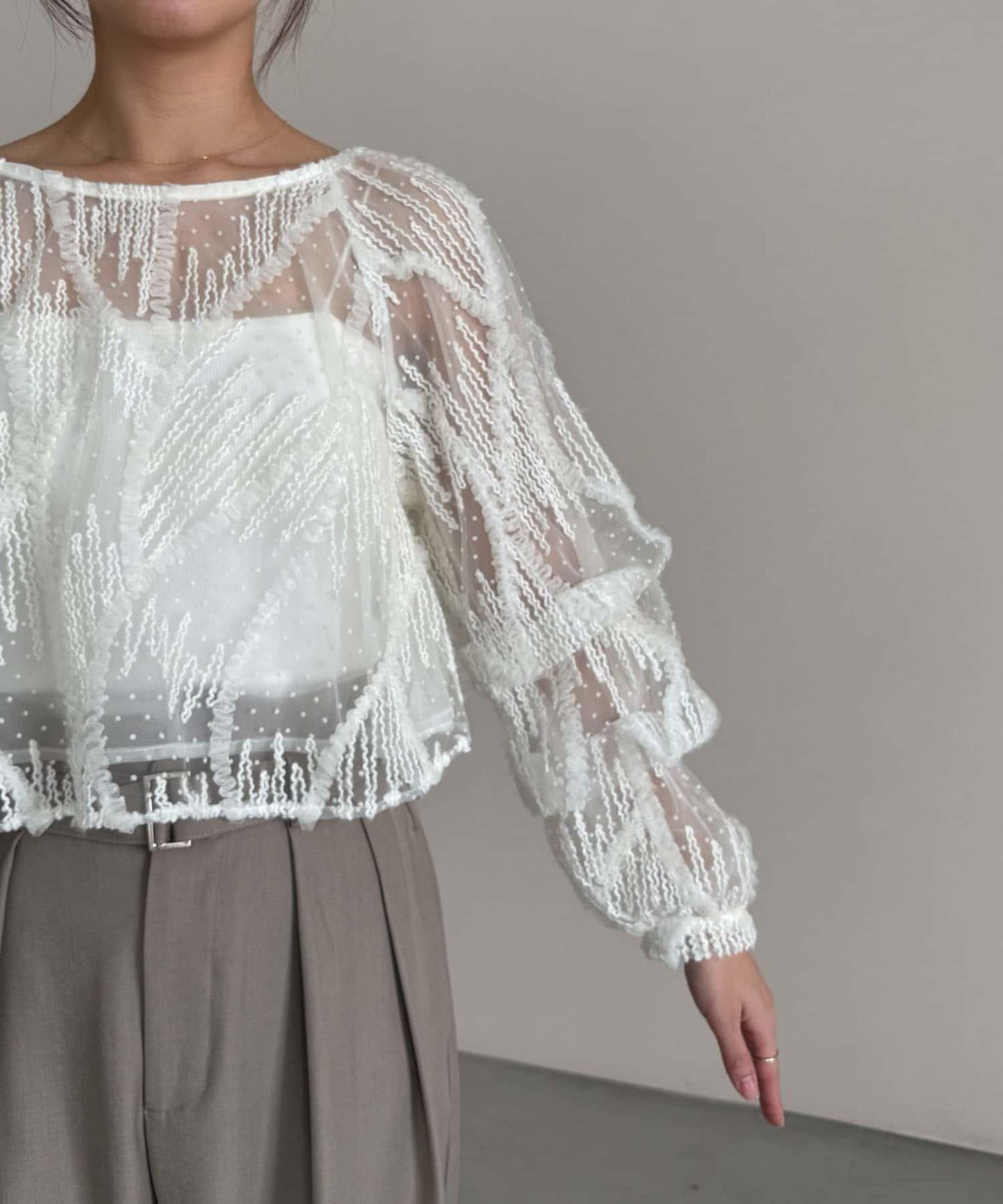 yuu企畫 提花透視襯衫