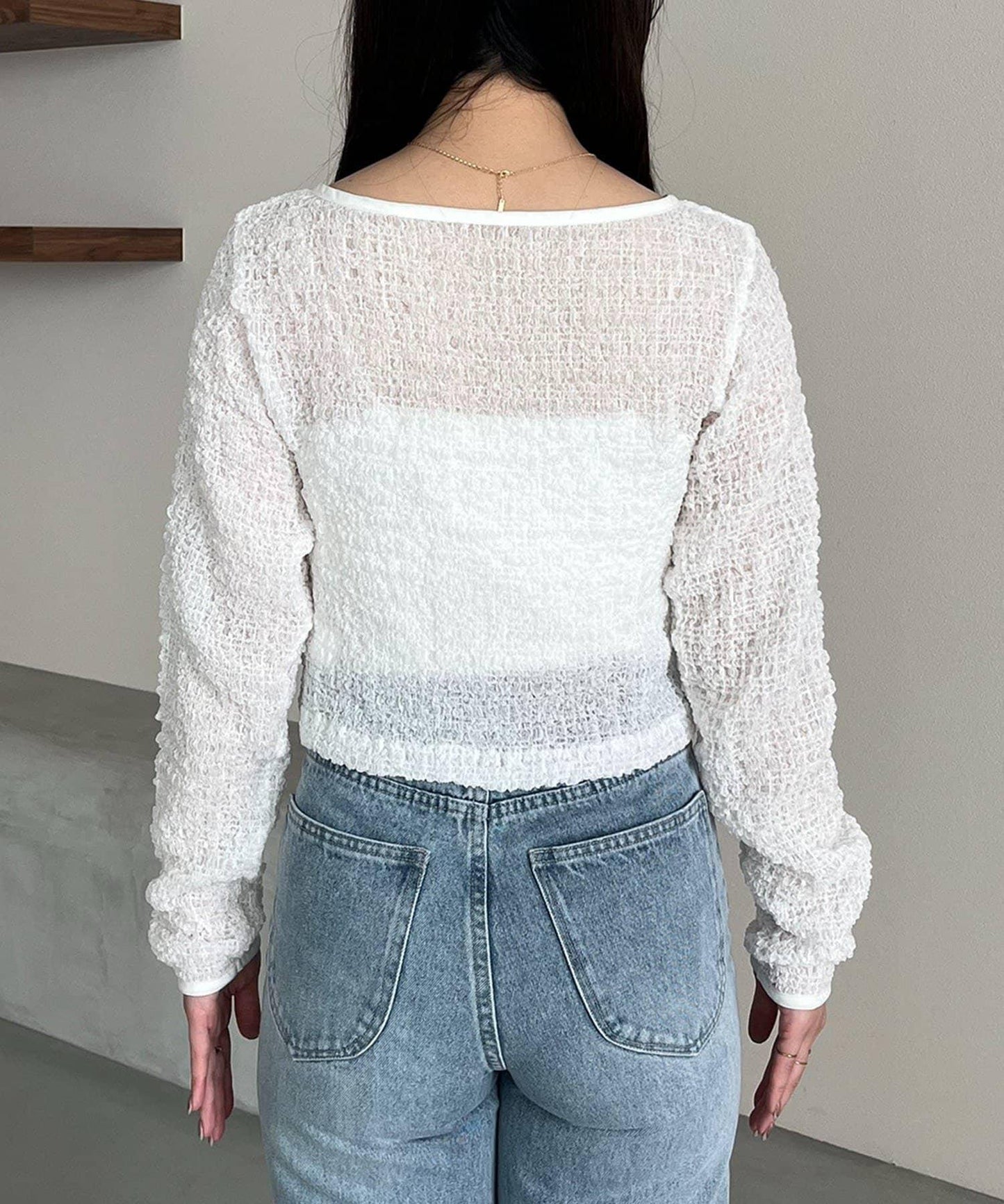 抽褶按扣設計 女式襯衫