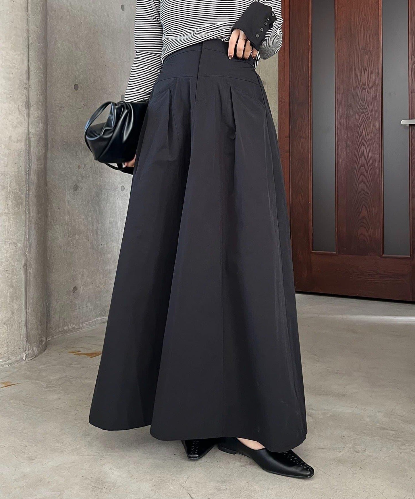 小個子尺碼 傘形 拼接 棉質 半身裙