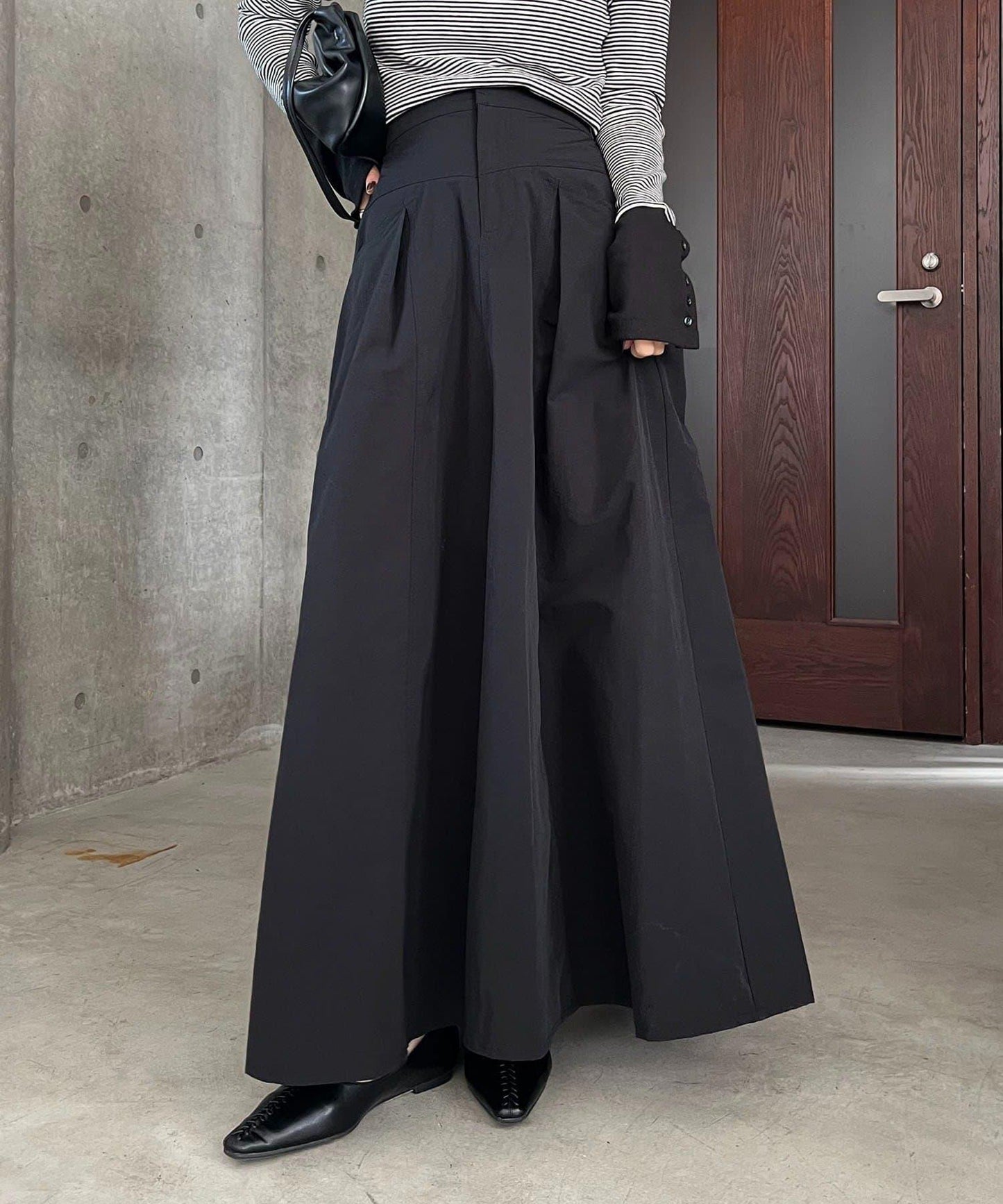 小個子尺碼 傘形 拼接 棉質 半身裙