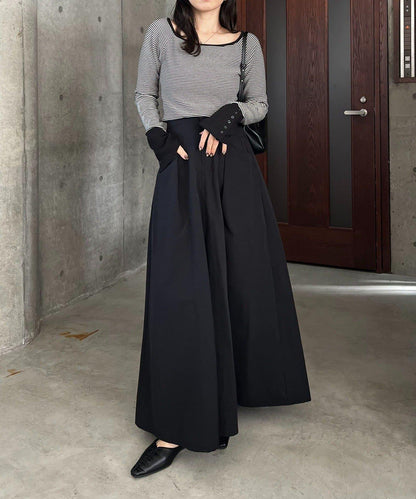 小個子尺碼 傘形 拼接 棉質 半身裙